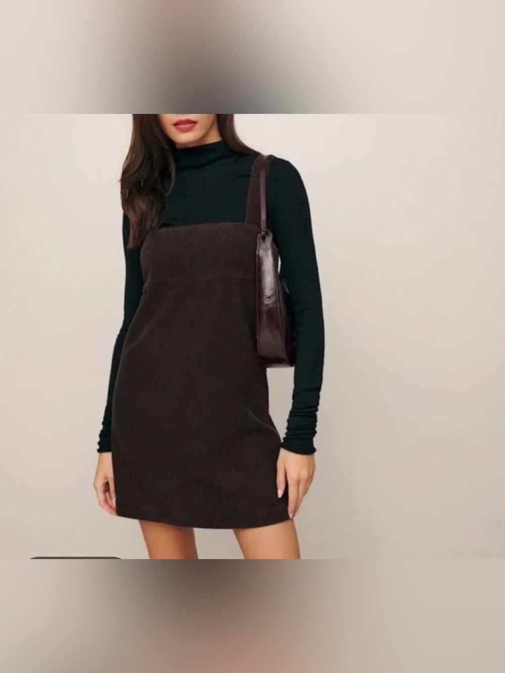Reformation Brown Corduroy Mini Dress